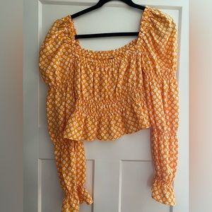 H&M orange floral top